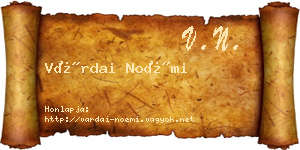 Várdai Noémi névjegykártya