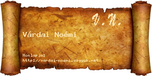 Várdai Noémi névjegykártya